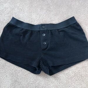 Brandy Melville Black Striped Button-Front Shorts.